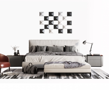 Modern Double Bed-ID:738285063