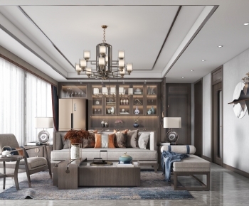 New Chinese Style A Living Room-ID:781455044