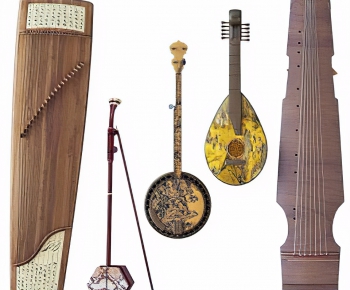 中式古琴二胡乐器组合-ID:193238024