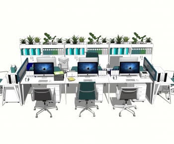 现代办公桌椅组合、办公工位、收纳柜-ID:439852955