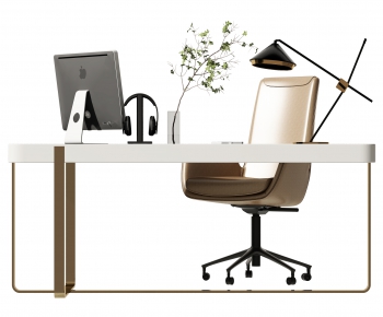 Modern Computer Desk And Chair-ID:354813108