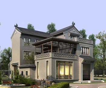 New Chinese Style Villa Appearance-ID:314183952