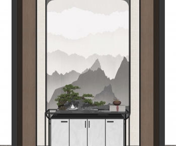 New Chinese Style Side Cabinet/Entrance Cabinet-ID:963581092