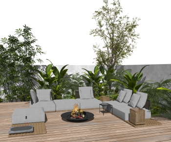 现代庭院花园、户外沙发 景观树绿植-ID:887602092