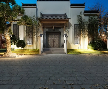New Chinese Style Facade Element-ID:182666067