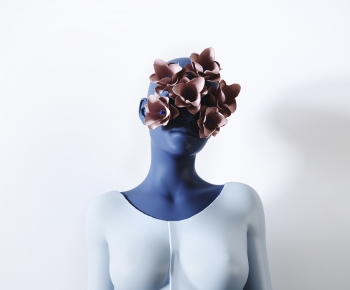 北欧抽象女孩雕塑装饰摆件-ID:345541007