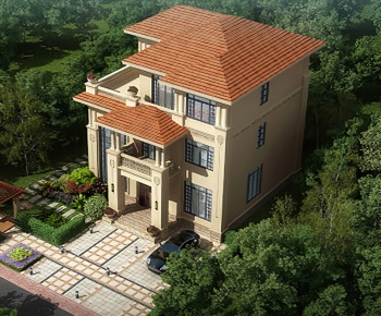 Simple European Style Villa Appearance-ID:229486949