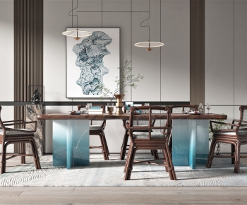 New Chinese Style Dining Table And Chairs-ID:698493009
