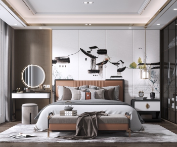 New Chinese Style Bedroom-ID:496442083