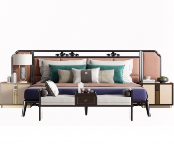 New Chinese Style Double Bed-ID:257179026