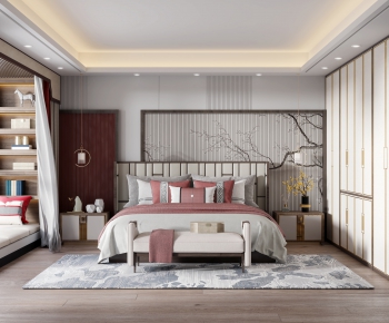 New Chinese Style Bedroom-ID:573921921