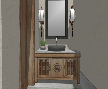 New Chinese Style Bathroom Cabinet-ID:887478114