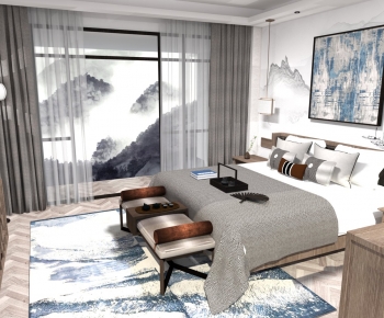 New Chinese Style Bedroom-ID:703164106