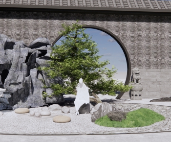 新中式禅意庭院景观 假山石头-ID:904736041
