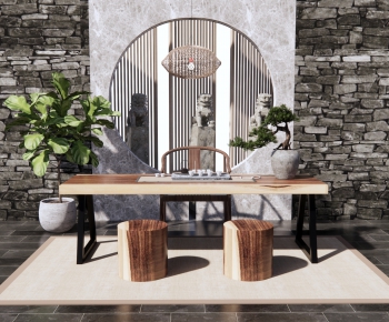 New Chinese Style Tea Tables And Chairs-ID:866326096