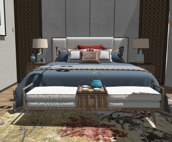 New Chinese Style Bedroom-ID:496449598
