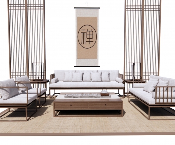 New Chinese Style Sofa Combination-ID:377619335