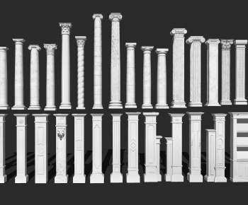 欧式罗马柱 雕花柱头组合-ID:266803981