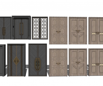 New Chinese Style Double Door-ID:887267114