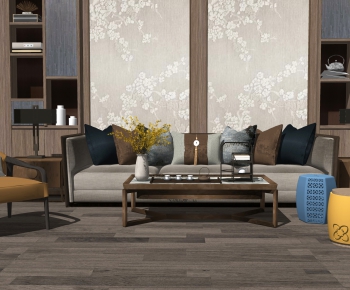 New Chinese Style Sofa Combination-ID:696800952