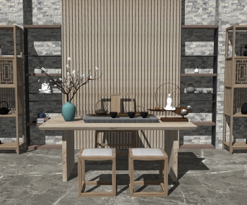 New Chinese Style Tea Tables And Chairs-ID:634486911