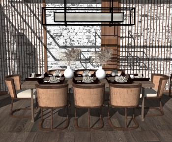 New Chinese Style Dining Table And Chairs-ID:422384022