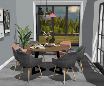 Nordic Style Dining Table And Chairs-ID:580240012