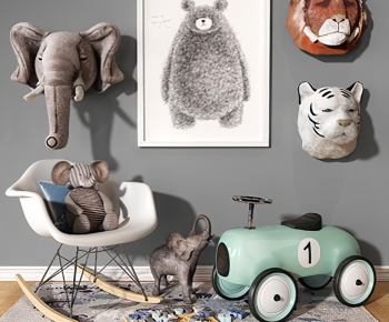 北欧动物兽头墙饰儿童玩具-ID:635155923