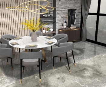 Modern Dining Table And Chairs-ID:748224979