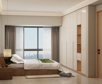 Japanese Style Wabi-sabi Style Bedroom-ID:354528909