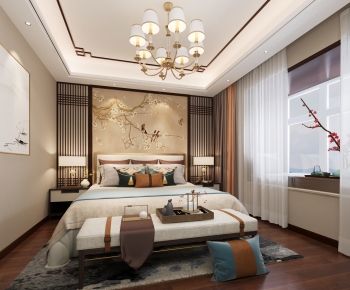 New Chinese Style Bedroom-ID:372616052