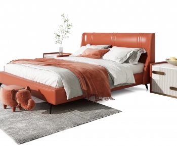 Modern Double Bed-ID:753297091
