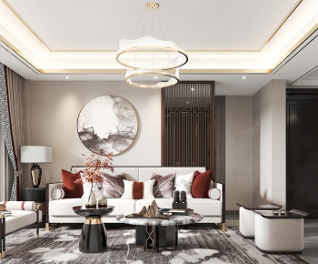 New Chinese Style A Living Room-ID:165220028