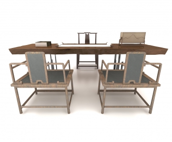 New Chinese Style Computer Desk And Chair-ID:151633029
