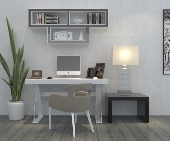 Modern Computer Desk And Chair-ID:603919036