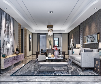 New Chinese Style A Living Room-ID:786055093