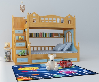 Simple European Style Bunk Bed-ID:479924922