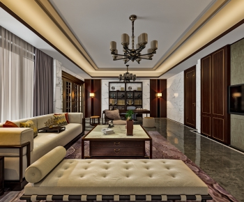 New Chinese Style A Living Room-ID:157012948