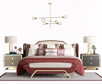 Simple European Style Double Bed-ID:558919918