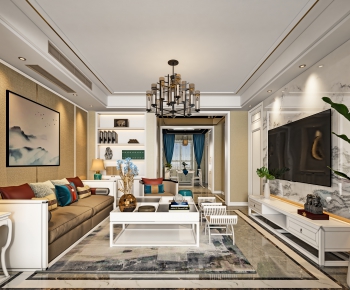 New Chinese Style A Living Room-ID:778274067