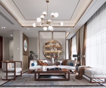 New Chinese Style A Living Room-ID:316259917
