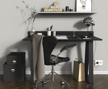Modern Computer Desk And Chair-ID:283673059