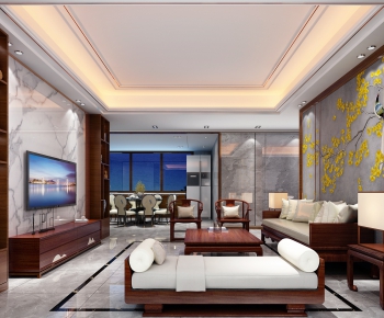 New Chinese Style A Living Room-ID:586229096