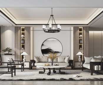 New Chinese Style A Living Room-ID:425148962