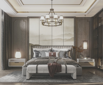 New Chinese Style Bedroom-ID:393819842