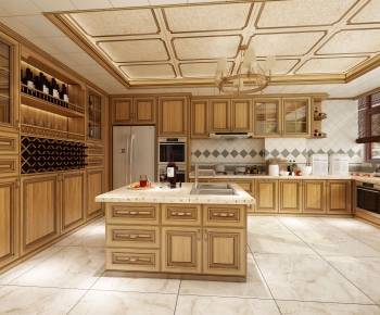 New Classical Style Open Kitchen-ID:596357111