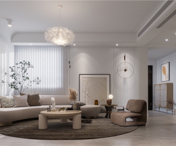 Modern Wabi-sabi Style A Living Room-ID:534039972