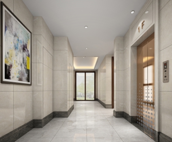 Modern Office Elevator Hall-ID:367690098