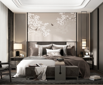 New Chinese Style Bedroom-ID:663934958