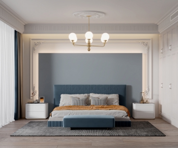 Simple European Style Bedroom-ID:553543094
